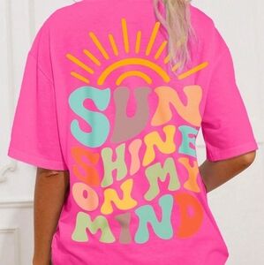 Sunshine Graphic T-Shirt - Pink